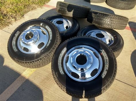 17 Ford F 350 Dually 2021 Alloy Wheels Oem And Michelin Ltx At2 Tires