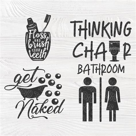 Bathroom Quotes SVG Bathroom Svg Bundle Restroom Sign Svg Etsy