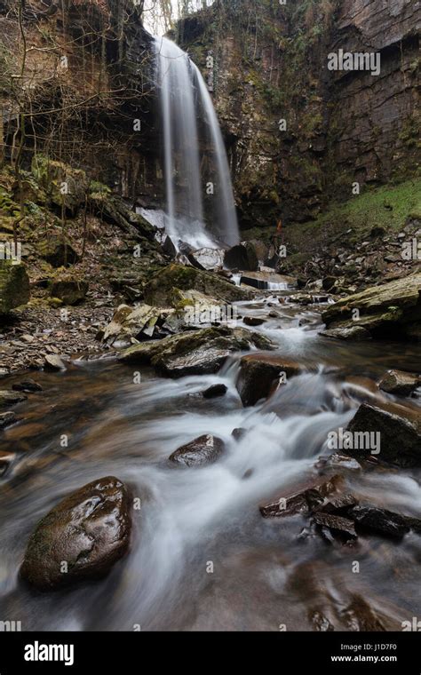 Melincourt Waterfall In The Vale Of Neath Wales Stock Photo Alamy