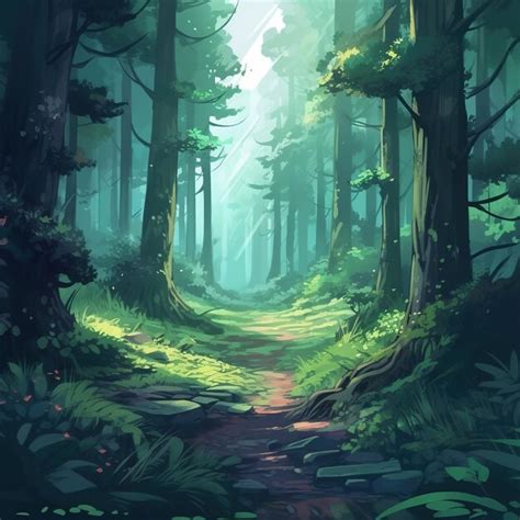 Premium Photo Fantasy Large Dark Forest Illustration
