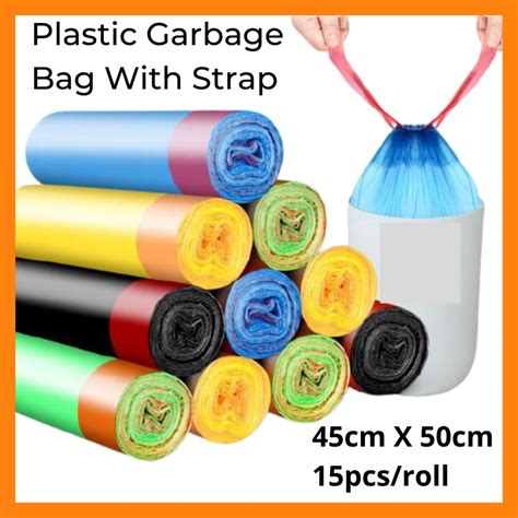 Plastik Sampah Beg Plastik Sampah Bertali Garbage Bag With String