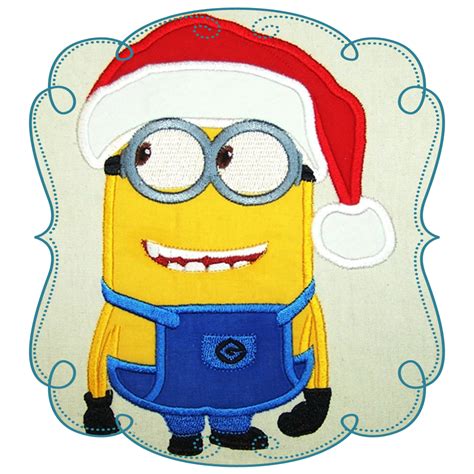 Christmas Minion Applique Minion Christmas Minions Merry Xmas