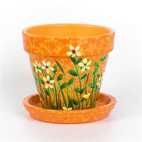 Flower Pot 6 Inch Terra Cotta Clay Pot Hand Painted Mom Etsy