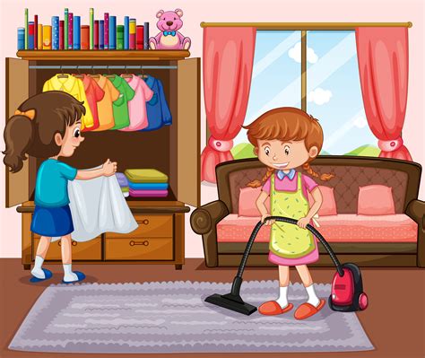 Find the perfect kid cleaning room stock illustrations from getty images. Good Girl Cleaning Living Room - Download Free Vectors ...