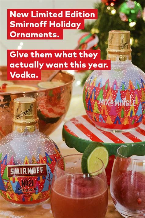 Limited Edition Smirnoff Holiday Ornament Bottles Holiday Punch