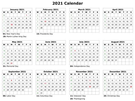 Word 12 Month Free Printable 2021 Calendar With Holidays Printable