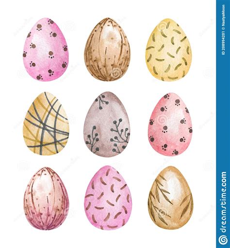 Watercolor Easter Eggs Clipart Colorful Eggs Isolated Painted Eggs Clip