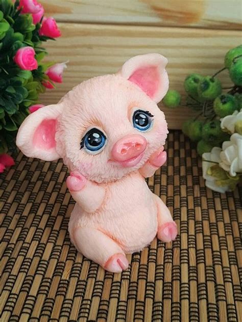 Piglet Figurine Cute Pig Toy Personalized T Beautiful Pink Etsy