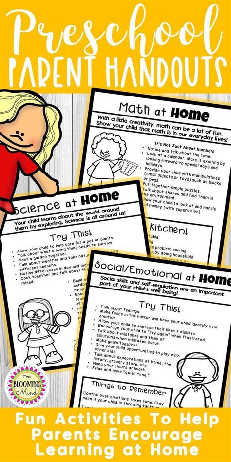 Parent Handouts Are A Fun And Easy Way For Families To Support Their