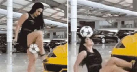 Football Babe Shows Off Incredible Freestyle Ball Skills In Sexy Dress