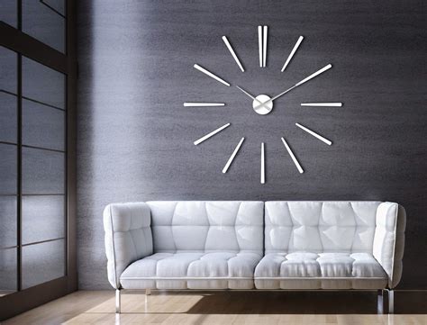 Large Modern Wall Clock White Elegance Huge Interior Etsy Large