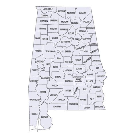 Laminated Map County Outline Map Of Alabama Poster 20 X 30 Walmart