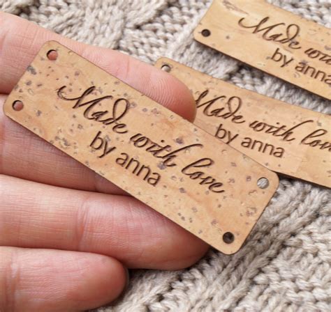 Labels For Handmade Items Vegan Cork Leather Labels Custom Etsy