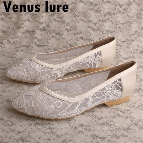 New Arrival Summer Ballet Flats Ivory Lace Pointe Shoes Ballet For