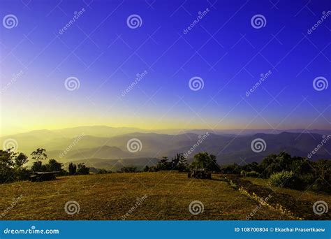 Mountain View With Blue Sky In The Morning Stock Photo Image Of