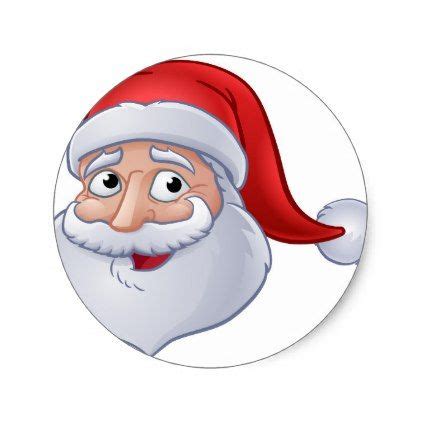 Christmas Santa Claus Cartoon Classic Round Sticker Christmas Craft Supplies Cyo Merry Xmas
