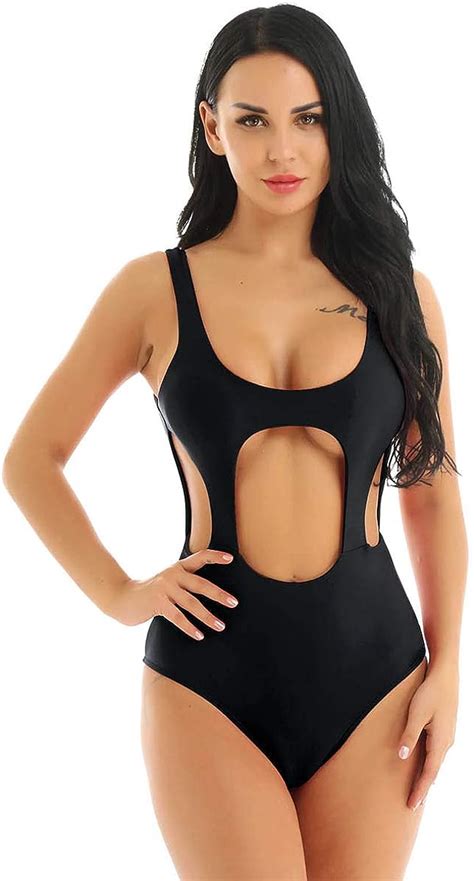 Iixpin Badeanzug Einteiler Damen One Piece Bademode R Ckfei Swimwear