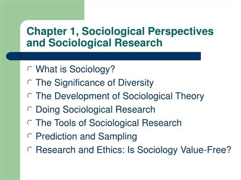 Ppt Chapter Sociological Perspectives And Sociological Research