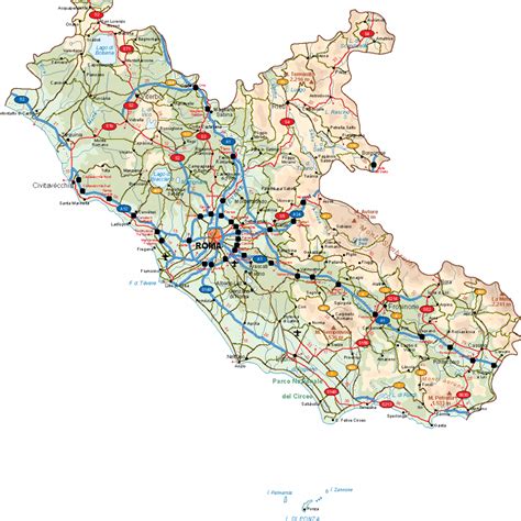 Lazio Vector Map A Vector Eps Maps Designed By Our Cartographers