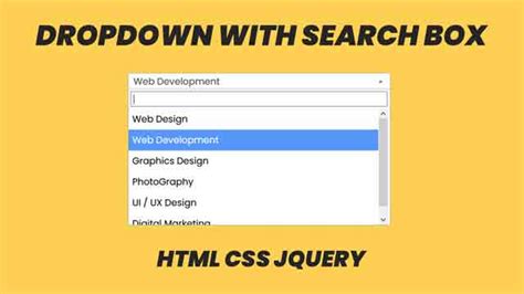 How To Create The Dropdown Search Box Using Html Css