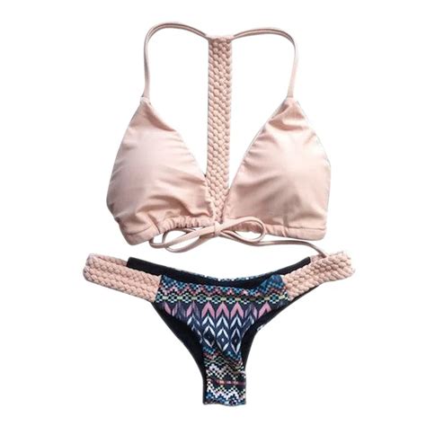 Snowshine3 Ylw Flesh Color Pattern Bikini Print Pattern Swimsuit 2017 Gather Breast Enhancem In