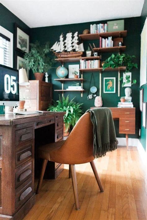Stunning Teal Green Boho Earthy Office Eclectic Home Tour Summer 2017