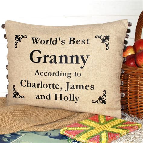 Worlds Best Granny Cushion With Motifs By Bags Not War