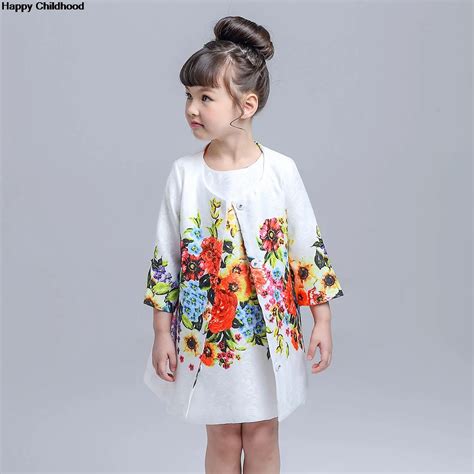 2017 Springsummer Flowerbutterfly Girls Clothes 1pc Children Clothing