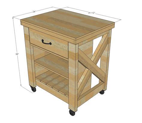 Check spelling or type a new query. Ana White | Rustic X Small Rolling Kitchen Island - DIY ...