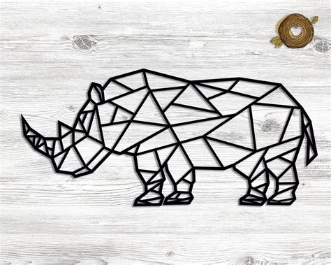 Polygonal Rhino Svg Geometric Animal Svg Rhinoceros Svg Etsy