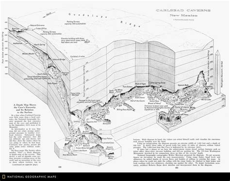 Published In October 1953 This Map Of Carlsbad Caverns Utilizes Depth