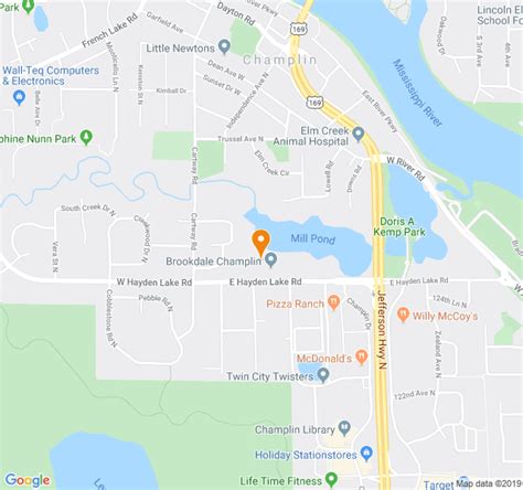 Kitchen with center island and plenty of manicured lawn and beautiful new landscaping + new concrete walkway and garage apron! Emeritus at Champlin Shores, Retirement home, Champlin, MN ...