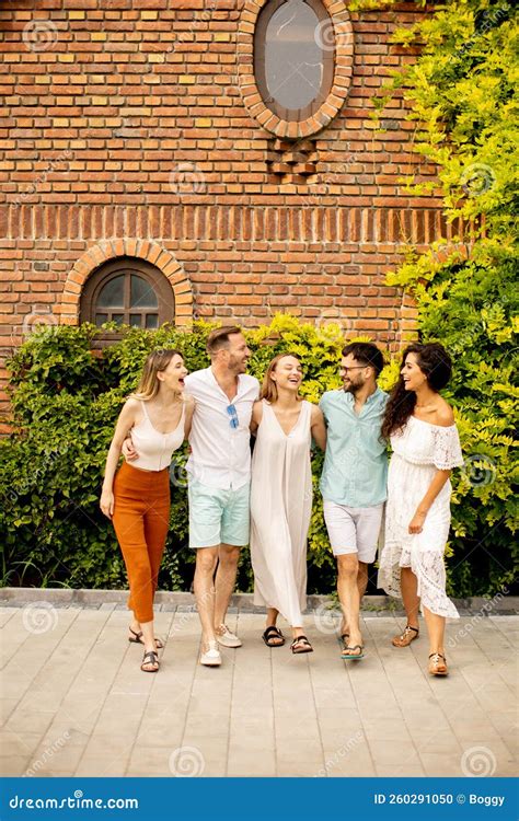 Group Of Happy Young People Having Fun Outdoors Stock Photo Image Of