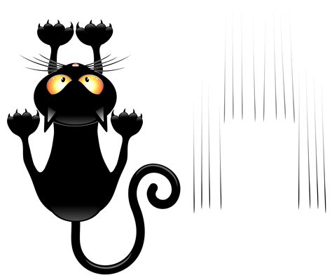 Black Cat Crazy Cat Clipart Halloween Black Vector Free Transparent Png