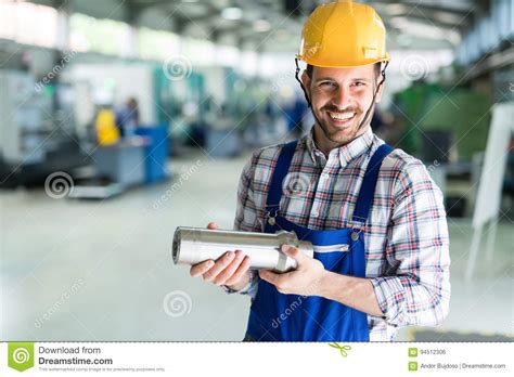 Portrait Of An Metal Engineer Working At Factory Stock Photo Image Of