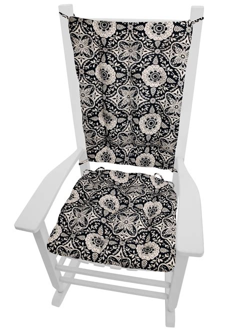 Signature Black Rocking Chair Cushions Latex Foam Fill Barnett Home