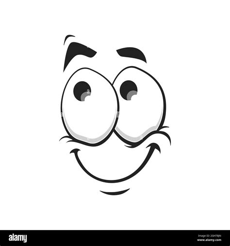 Cartoon Face Vector Icon Funny Dreaming Smile Emoji Dreamy Relaxed