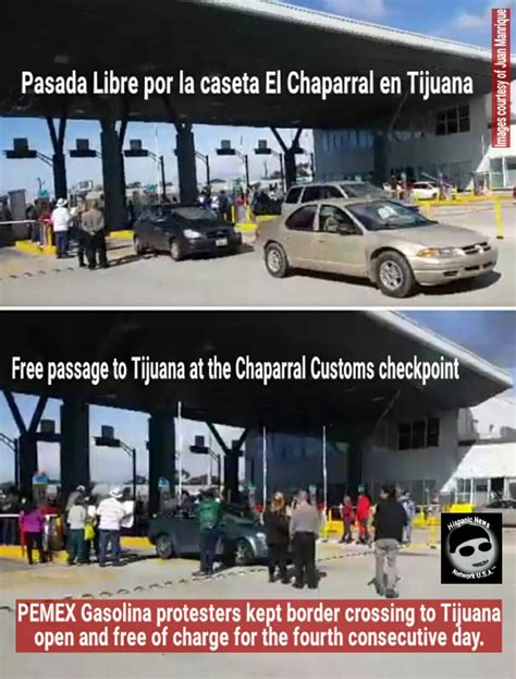 Chaparral Customs Checkpoint At Tijuana Border Crossing Open And Free