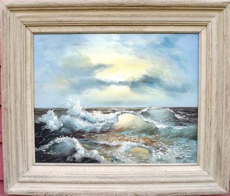 Vintage Seascape Oil Painting Framed Painting Frames Seascape Oil