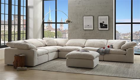 Enjoy free shipping on most stuff, even big stuff. Naveen Ivory Linen Modular Sectional Sofa | KFROOMS