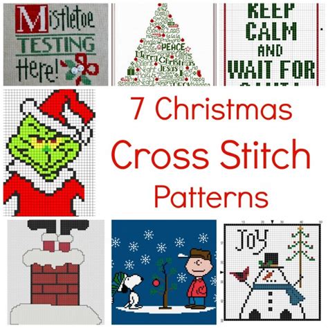 7 christmas cross stitch patterns needle work