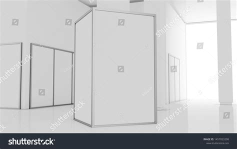 Blank White Wall Mockup Sunny Modern Stock Illustration 1457023298