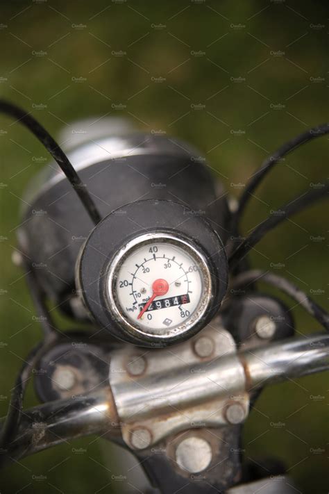 Vintage Motorbike Speedometer Transportation Stock Photos ~ Creative