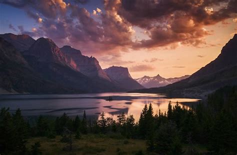 Sunset At St Mary Lake Glacier National Park Montana Fail Blog