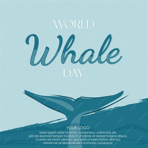 Fundo De Modelo De Carta Do Dia Mundial Da Baleia Vetor Premium