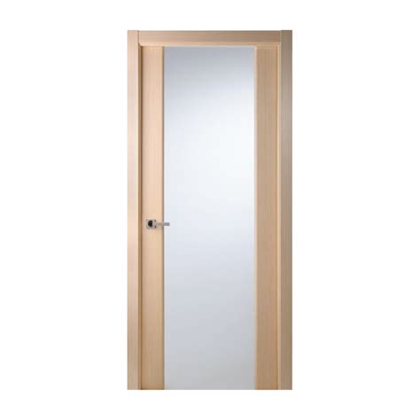 Eswda 18x80 Interior Barn Contemporary Bleached Oak Veneer Single Door Frosted Glass Euro Sino