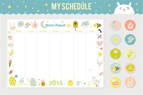 8 Best Images Of Cute Weekly Schedule Template Printable Cute Vrogue