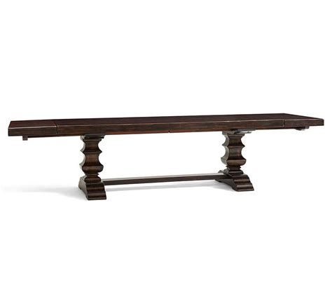 Large baluster posts with cove and ogee details, and a stretcher underneath give this table a dynamic design that. Banks Extending Dining Table - Alfresco Brown (234 - 325 ...