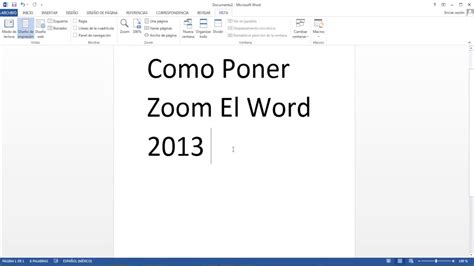Como Poner Zoom El Word 2013 Youtube