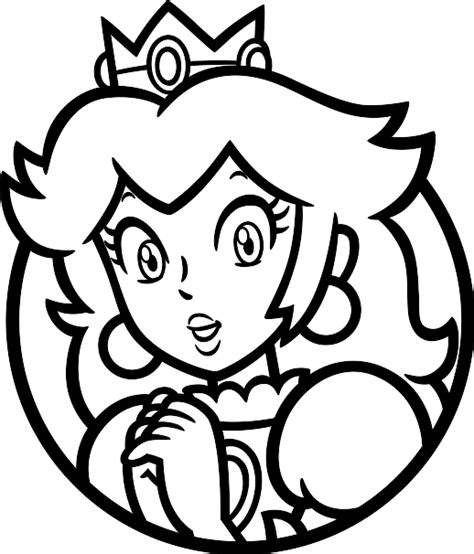 Fileartwork Lineart Princess Peach Circlesvg Nintendo